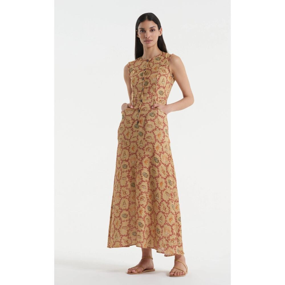 SALONI Sierra Coral Sand Maxi Dress size 6